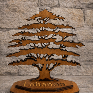 cedar of lebanon wooden desk ornament or shelf display